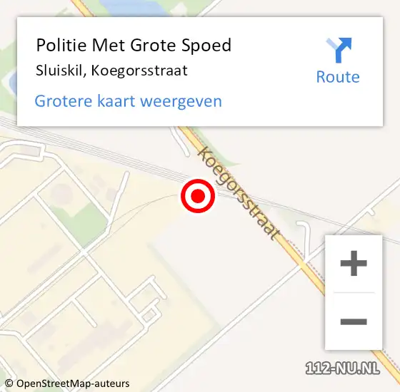 Locatie op kaart van de 112 melding: Politie Met Grote Spoed Naar Sluiskil, Koegorsstraat op 29 juni 2021 17:14