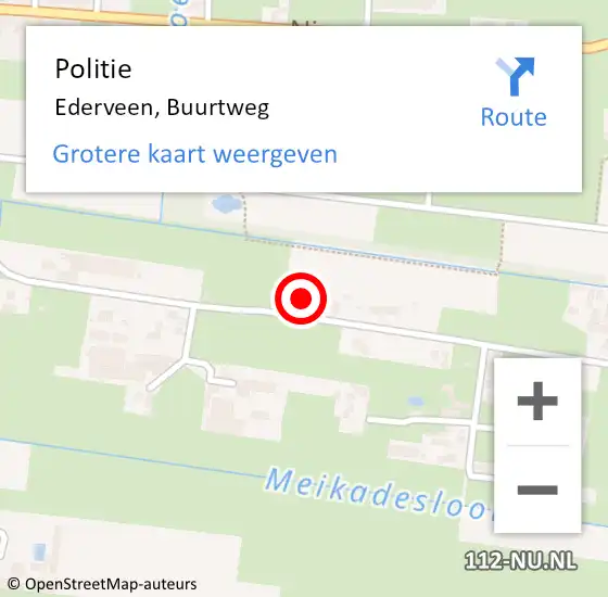 Locatie op kaart van de 112 melding: Politie Ederveen, Buurtweg op 29 juni 2021 17:24