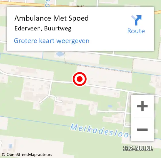 Locatie op kaart van de 112 melding: Ambulance Met Spoed Naar Ederveen, Buurtweg op 29 juni 2021 17:24