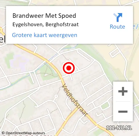 Locatie op kaart van de 112 melding: Brandweer Met Spoed Naar Eygelshoven, Berghofstraat op 29 juni 2021 17:47
