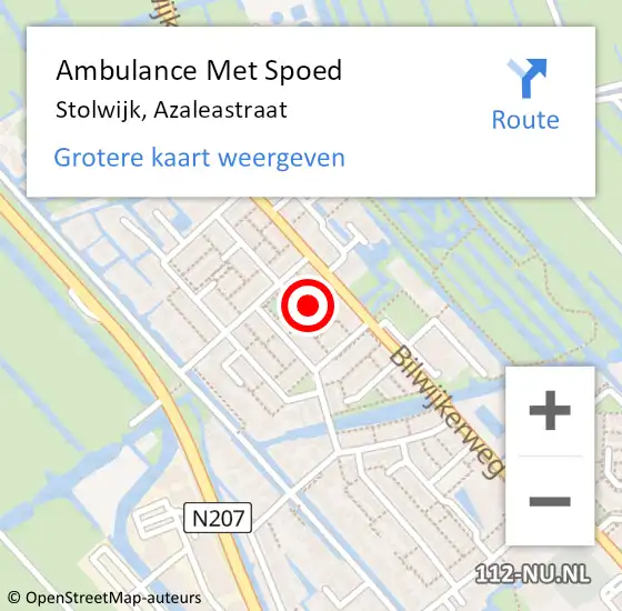 Locatie op kaart van de 112 melding: Ambulance Met Spoed Naar Stolwijk, Azaleastraat op 29 juni 2021 17:50