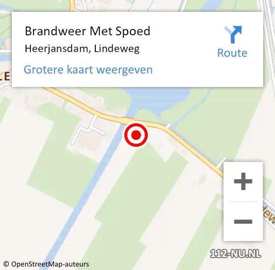 Locatie op kaart van de 112 melding: Brandweer Met Spoed Naar Heerjansdam, Lindeweg op 29 juni 2021 18:04