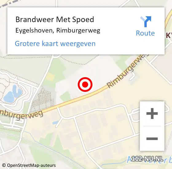 Locatie op kaart van de 112 melding: Brandweer Met Spoed Naar Eygelshoven, Rimburgerweg op 29 juni 2021 18:04