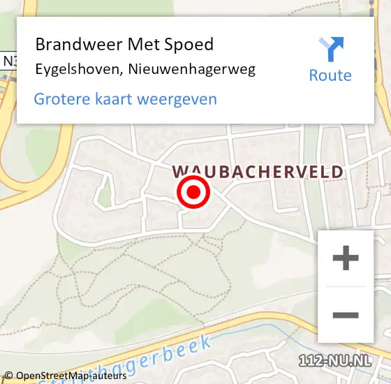Locatie op kaart van de 112 melding: Brandweer Met Spoed Naar Eygelshoven, Nieuwenhagerweg op 29 juni 2021 18:10