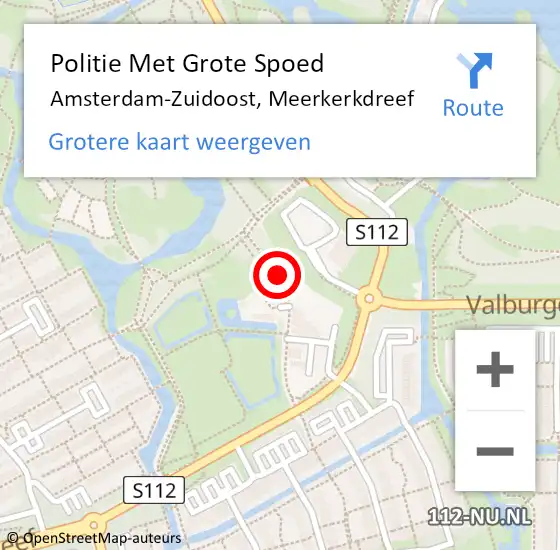 Locatie op kaart van de 112 melding: Politie Met Grote Spoed Naar Amsterdam-Zuidoost, Meerkerkdreef op 29 juni 2021 18:13