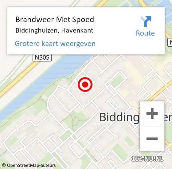 Locatie op kaart van de 112 melding: Brandweer Met Spoed Naar Biddinghuizen, Havenkant op 29 juni 2021 18:17