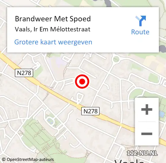 Locatie op kaart van de 112 melding: Brandweer Met Spoed Naar Vaals, Ir Em Mélottestraat op 29 juni 2021 18:29