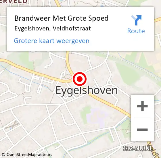 Locatie op kaart van de 112 melding: Brandweer Met Grote Spoed Naar Eygelshoven, Veldhofstraat op 29 juni 2021 18:55