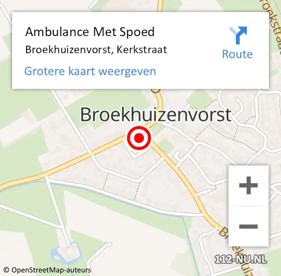 Locatie op kaart van de 112 melding: Ambulance Met Spoed Naar Broekhuizenvorst, Kerkstraat op 14 juni 2014 19:16