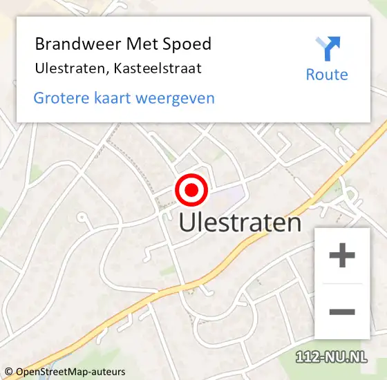 Locatie op kaart van de 112 melding: Brandweer Met Spoed Naar Ulestraten, Kasteelstraat op 29 juni 2021 19:24