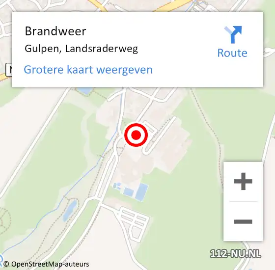 Locatie op kaart van de 112 melding: Brandweer Gulpen, Landsraderweg op 29 juni 2021 19:41