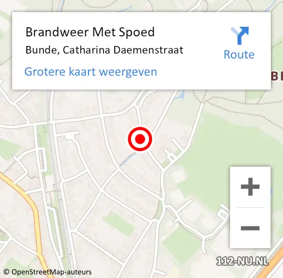 Locatie op kaart van de 112 melding: Brandweer Met Spoed Naar Bunde, Catharina Daemenstraat op 29 juni 2021 19:53