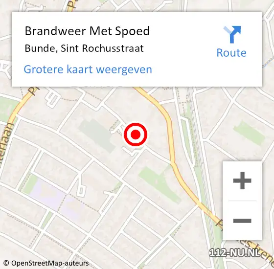 Locatie op kaart van de 112 melding: Brandweer Met Spoed Naar Bunde, Sint Rochusstraat op 29 juni 2021 19:53