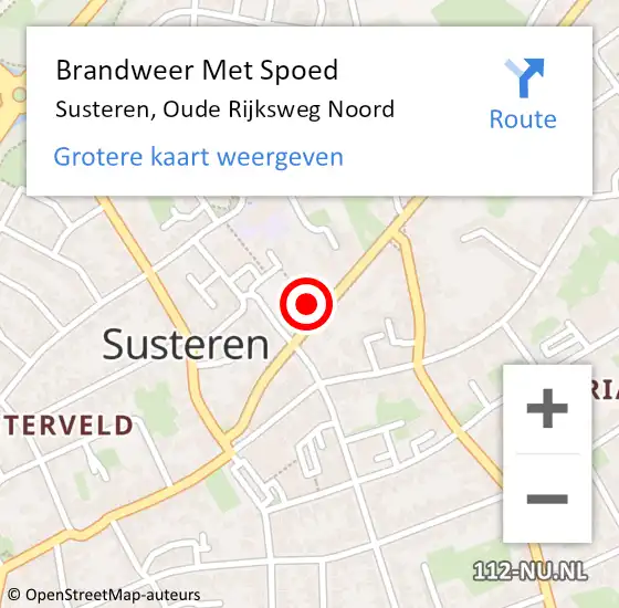 Locatie op kaart van de 112 melding: Brandweer Met Spoed Naar Susteren, Oude Rijksweg Noord op 29 juni 2021 20:18