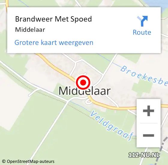 Locatie op kaart van de 112 melding: Brandweer Met Spoed Naar Middelaar op 29 juni 2021 21:00