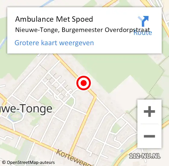 Locatie op kaart van de 112 melding: Ambulance Met Spoed Naar Nieuwe-Tonge, Burgemeester Overdorpstraat op 29 juni 2021 21:05