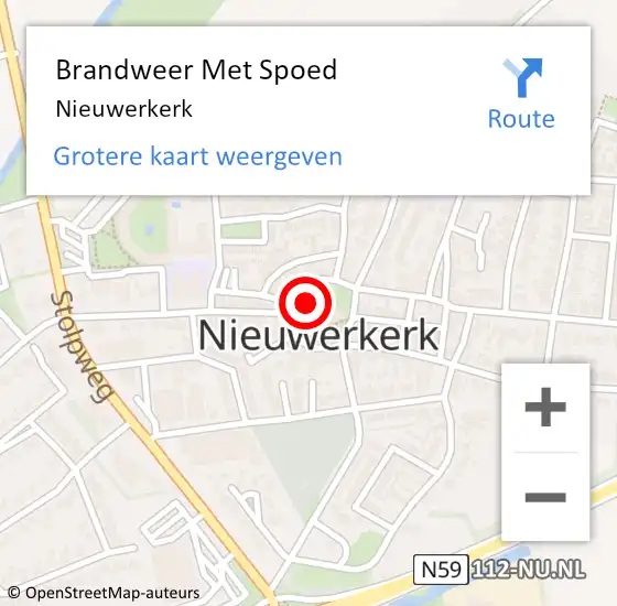 Locatie op kaart van de 112 melding: Brandweer Met Spoed Naar Nieuwerkerk op 29 juni 2021 21:11