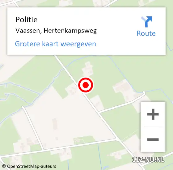 Locatie op kaart van de 112 melding: Politie Vaassen, Hertenkampsweg op 29 juni 2021 21:25