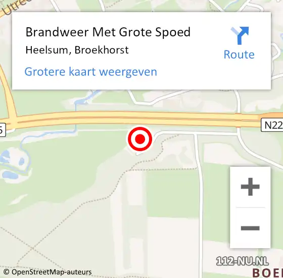 Locatie op kaart van de 112 melding: Brandweer Met Grote Spoed Naar Heelsum, Broekhorst op 29 juni 2021 21:32