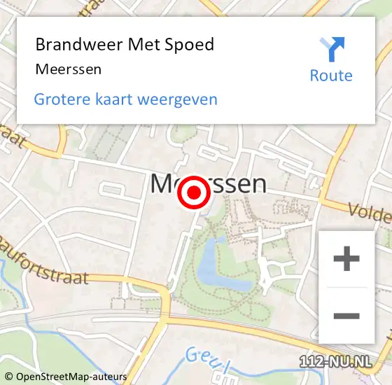 Locatie op kaart van de 112 melding: Brandweer Met Spoed Naar Meerssen op 29 juni 2021 21:58