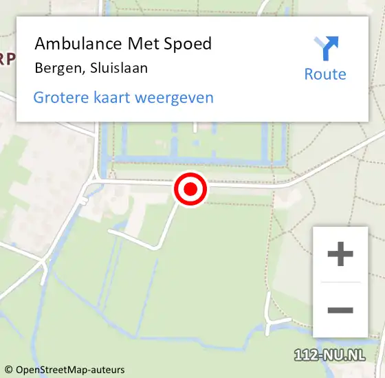 Locatie op kaart van de 112 melding: Ambulance Met Spoed Naar Bergen, Sluislaan op 29 juni 2021 22:26