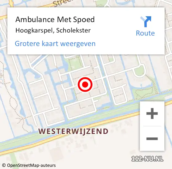 Locatie op kaart van de 112 melding: Ambulance Met Spoed Naar Hoogkarspel, Scholekster op 29 juni 2021 22:34