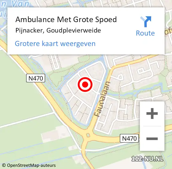 Locatie op kaart van de 112 melding: Ambulance Met Grote Spoed Naar Pijnacker, Goudplevierweide op 29 juni 2021 22:38