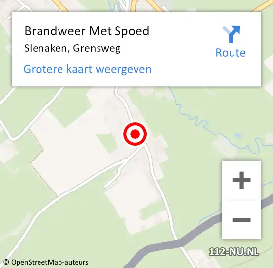 Locatie op kaart van de 112 melding: Brandweer Met Spoed Naar Slenaken, Grensweg op 29 juni 2021 22:47