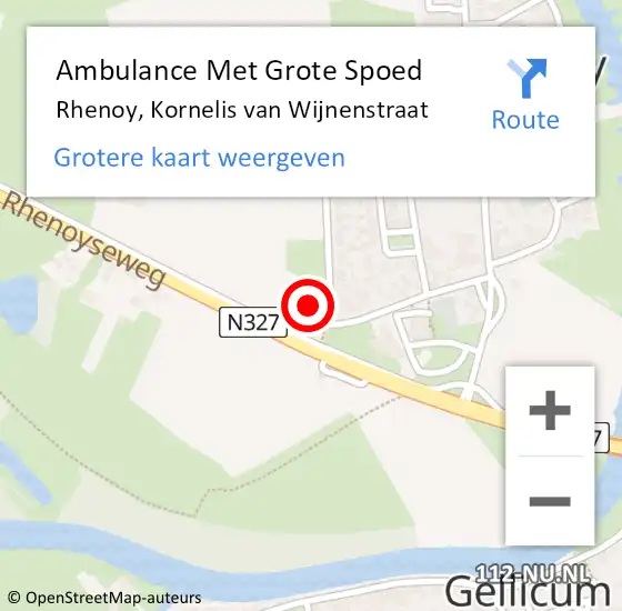 Locatie op kaart van de 112 melding: Ambulance Met Grote Spoed Naar Rhenoy, Kornelis van Wijnenstraat op 29 juni 2021 23:24