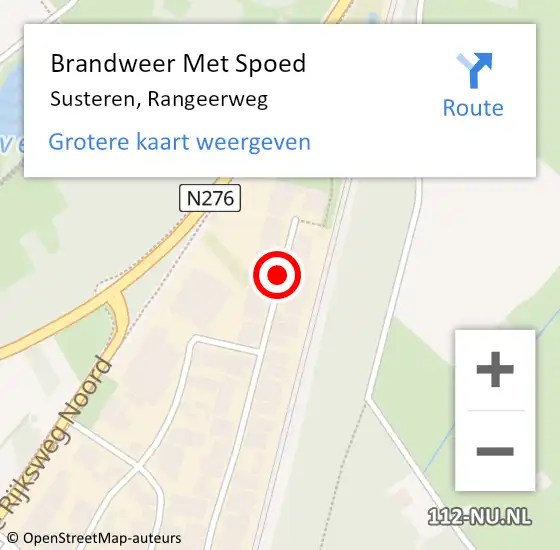 Locatie op kaart van de 112 melding: Brandweer Met Spoed Naar Susteren, Rangeerweg op 29 juni 2021 23:35