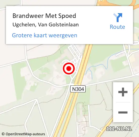 Locatie op kaart van de 112 melding: Brandweer Met Spoed Naar Ugchelen, Van Golsteinlaan op 29 juni 2021 23:54