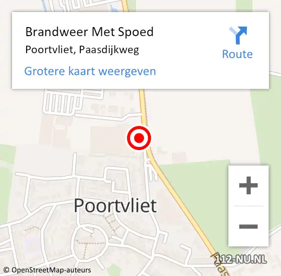 Locatie op kaart van de 112 melding: Brandweer Met Spoed Naar Poortvliet, Paasdijkweg op 30 juni 2021 01:33