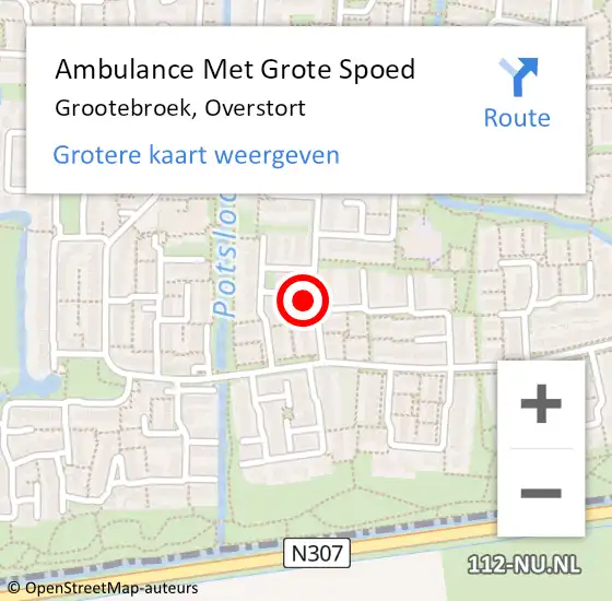 Locatie op kaart van de 112 melding: Ambulance Met Grote Spoed Naar Grootebroek, Overstort op 30 juni 2021 02:17