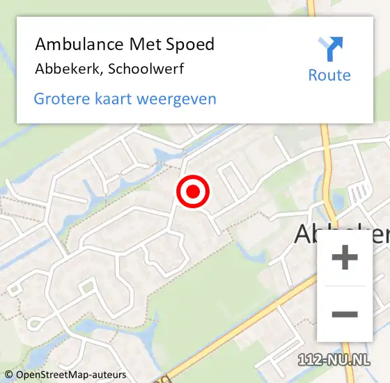 Locatie op kaart van de 112 melding: Ambulance Met Spoed Naar Abbekerk, Schoolwerf op 30 juni 2021 03:07