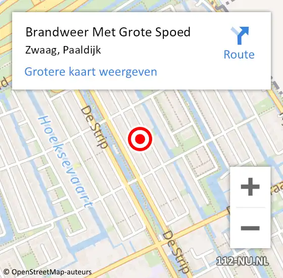 Locatie op kaart van de 112 melding: Brandweer Met Grote Spoed Naar Zwaag, Paaldijk op 30 juni 2021 04:18