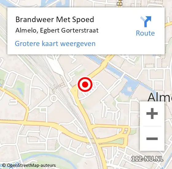 Locatie op kaart van de 112 melding: Brandweer Met Spoed Naar Almelo, Egbert Gorterstraat op 30 juni 2021 05:48