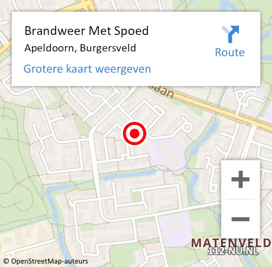 Locatie op kaart van de 112 melding: Brandweer Met Spoed Naar Apeldoorn, Burgersveld op 30 juni 2021 06:01