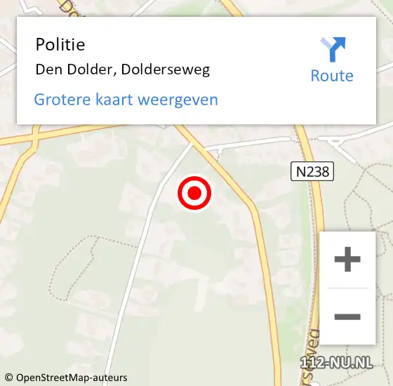 Locatie op kaart van de 112 melding: Politie Den Dolder, Dolderseweg op 30 juni 2021 07:46