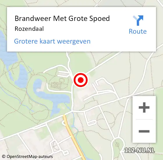 Locatie op kaart van de 112 melding: Brandweer Met Grote Spoed Naar Rozendaal op 30 juni 2021 08:09