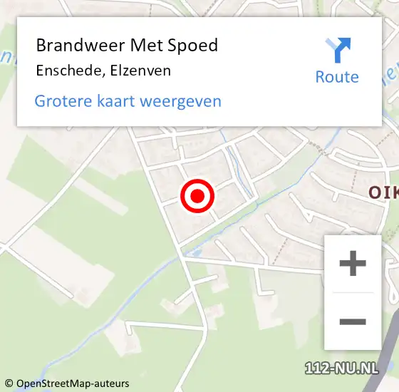 Locatie op kaart van de 112 melding: Brandweer Met Spoed Naar Enschede, Elzenven op 30 juni 2021 08:19