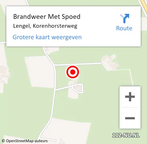 Locatie op kaart van de 112 melding: Brandweer Met Spoed Naar Lengel, Korenhorsterweg op 30 juni 2021 08:26