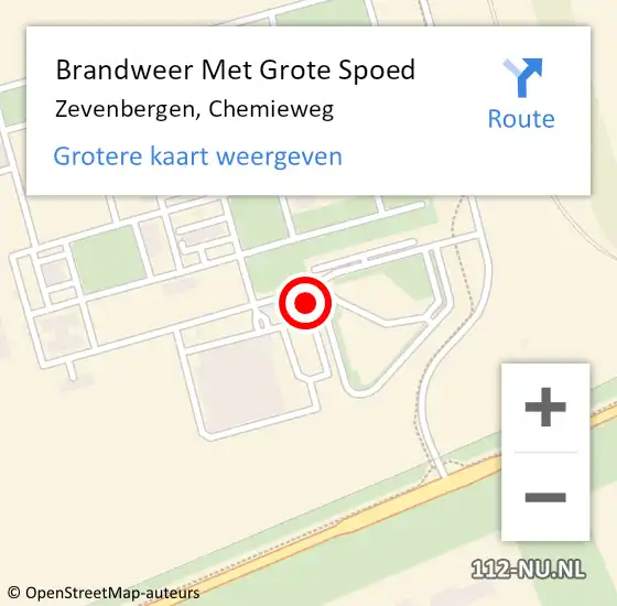 Locatie op kaart van de 112 melding: Brandweer Met Grote Spoed Naar Zevenbergen, Chemieweg op 30 juni 2021 08:30