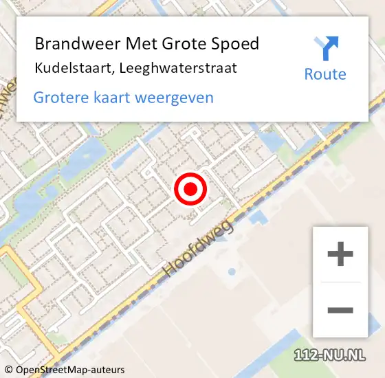 Locatie op kaart van de 112 melding: Brandweer Met Grote Spoed Naar Kudelstaart, Leeghwaterstraat op 30 juni 2021 08:36