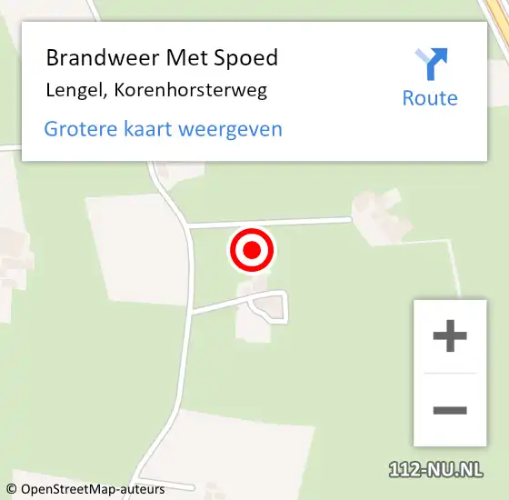 Locatie op kaart van de 112 melding: Brandweer Met Spoed Naar Lengel, Korenhorsterweg op 30 juni 2021 08:40