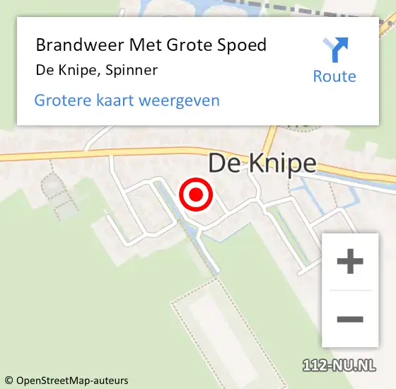 Locatie op kaart van de 112 melding: Brandweer Met Grote Spoed Naar De Knipe, Spinner op 30 juni 2021 09:02