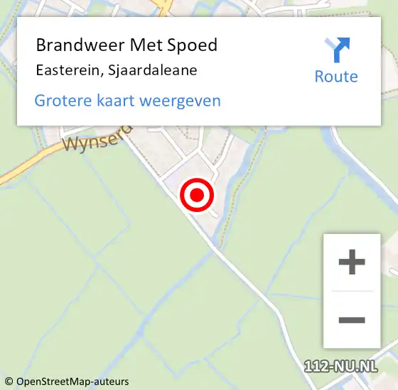 Locatie op kaart van de 112 melding: Brandweer Met Spoed Naar Easterein, Sjaardaleane op 30 juni 2021 09:14