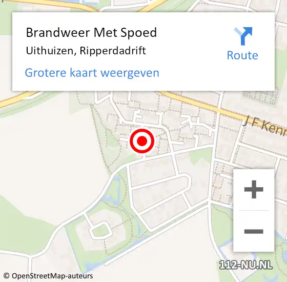 Locatie op kaart van de 112 melding: Brandweer Met Spoed Naar Uithuizen, Ripperdadrift op 30 juni 2021 09:50