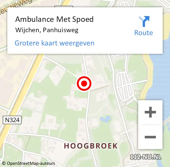 Locatie op kaart van de 112 melding: Ambulance Met Spoed Naar Wijchen, Panhuisweg op 30 juni 2021 11:12