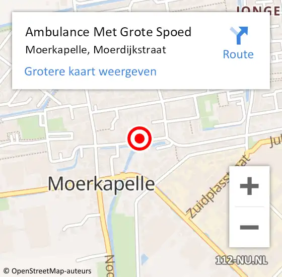 Locatie op kaart van de 112 melding: Ambulance Met Grote Spoed Naar Moerkapelle, Moerdijkstraat op 30 juni 2021 11:21