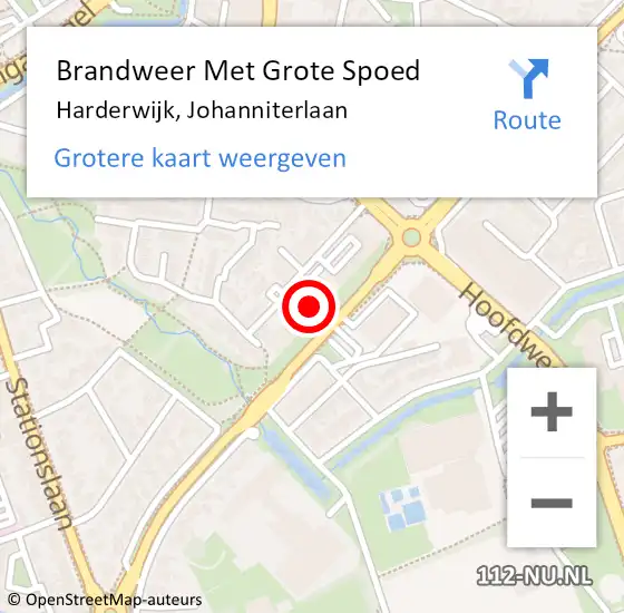 Locatie op kaart van de 112 melding: Brandweer Met Grote Spoed Naar Harderwijk, Johanniterlaan op 30 juni 2021 11:32